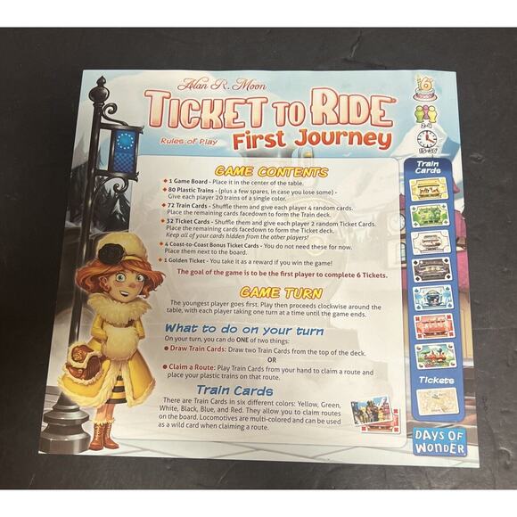 Days of Wonder Ticket to Ride First Journey Board Game Train Alan Moon 720027 - Picture 7 of 11